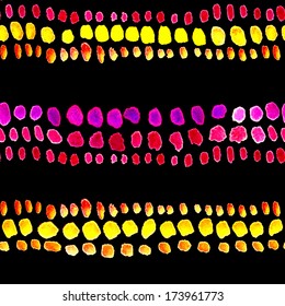Vector. Watercolor background. Seamless pattern. Watercolour backdrop. Black background. Bright watercolor splash.