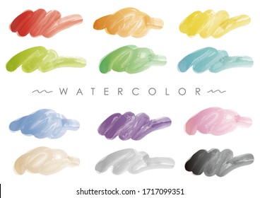 Vector Watercolor Background Set Isolated On A White Background. 