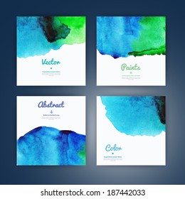 Vector watercolor background set for textures and backgrounds. Composition for scrapbooking