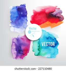 Vector watercolor background set for textures and backgrounds. Composition for scrapbooking. Set of colorful watercolor abstract hand drawn backgrounds