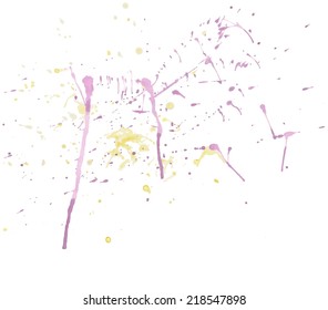 Vector watercolor background splash, pink watercolor drops