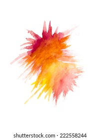 Vector watercolor background with splashes and brushstrokes