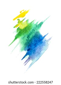 Vector watercolor background with splashes and brushstrokes