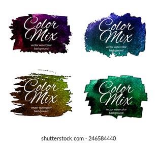 Vector watercolor background with splashes and brushstrokes