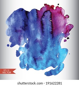Vector watercolor background for textures and backgrounds.  Watercolor composition for scrapbook elements with empty space for text message.