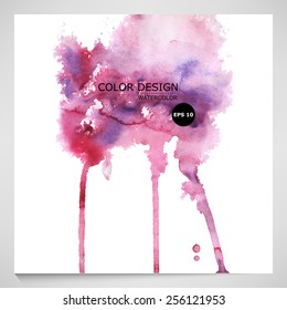 Vector watercolor background for textures and backgrounds. Abstract watercolor background.