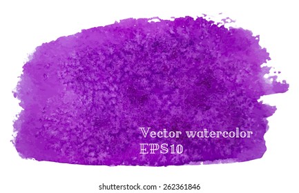 Vector watercolor background. Violet background with salt effect.