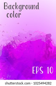 Vector watercolor background.Modern abstract background with splashes of watercolor paint. Template of design. Suitable for banner design, poster, booklet, report, journal. EPS 10.
