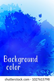 Vector watercolor background.Modern abstract background with splashes of watercolor paint. Template of design. Suitable for banner design, poster, booklet, report, journal. EPS 10.