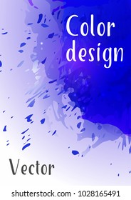Vector watercolor background.Modern abstract background with splashes of watercolor paint. Template of design. Suitable for banner design, poster, booklet, report, journal. EPS 10.