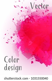 Vector watercolor background.Modern abstract background with splashes of watercolor paint. Template of design. Suitable for banner design, poster, booklet, report, journal. EPS 10.
