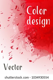 Vector watercolor background.Modern abstract background with splashes of watercolor paint. Template of design. Suitable for banner design, poster, booklet, report, journal. EPS 10.