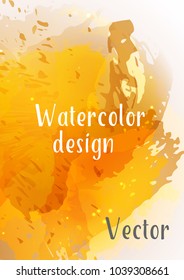 Vector watercolor background.Modern abstract background with splashes of watercolor paint. Template of design. Suitable for banner design, poster, booklet, report, journal. EPS 10.
