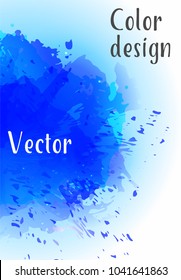 Vector watercolor background.Modern abstract background with splashes of watercolor paint. Template of design. Suitable for banner design, poster, booklet, report, journal. EPS 10.