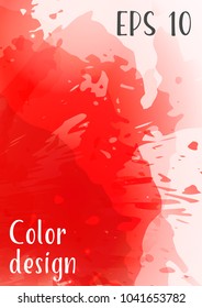 Vector watercolor background.Modern abstract background with splashes of watercolor paint. Template of design. Suitable for banner design, poster, booklet, report, journal. EPS 10.