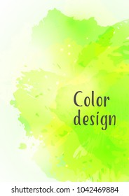 Vector watercolor background.Modern abstract background with splashes of watercolor paint. Template of design. Suitable for banner design, poster, booklet, report, journal. EPS 10.