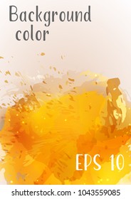 Vector watercolor background.Modern abstract background with splashes of watercolor paint. Template of design. Suitable for banner design, poster, booklet, report, journal. EPS 10.