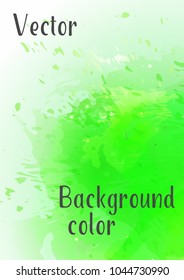 Vector watercolor background.Modern abstract background with splashes of watercolor paint. Template of design. Suitable for banner design, poster, booklet, report, journal. EPS 10.