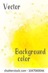Vector watercolor background.Modern abstract background with splashes of watercolor paint. Template of design. Suitable for banner design, poster, booklet, report, journal. EPS 10.