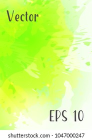 Vector watercolor background.Modern abstract background with splashes of watercolor paint. Template of design. Suitable for banner design, poster, booklet, report, journal. EPS 10.