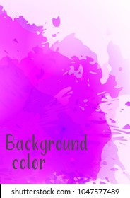 Vector watercolor background.Modern abstract background with splashes of watercolor paint. Template of design. Suitable for banner design, poster, booklet, report, journal. EPS 10.