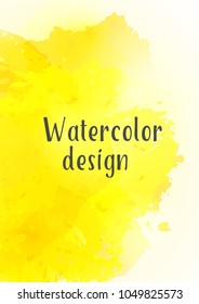 Vector watercolor background.Modern abstract background with splashes of watercolor paint. Template of design. Suitable for banner design, poster, booklet, report, journal. EPS 10.