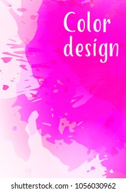 Vector watercolor background.Modern abstract background with splashes of watercolor paint. Template of design. Suitable for banner design, poster, booklet, report, journal. EPS 10.