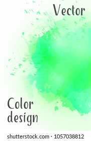 Vector watercolor background.Modern abstract background with splashes of watercolor paint. Template of design. Suitable for banner design, poster, booklet, report, journal. EPS 10.