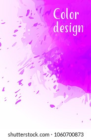 Vector watercolor background.Modern abstract background with splashes of watercolor paint. Template of design. Suitable for banner design, poster, booklet, report, journal. EPS 10.