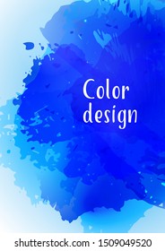 Vector watercolor background.Modern abstract background with splashes of watercolor paint. Template of design. Suitable for banner design, poster, booklet, report, journal. EPS 10.