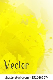Vector watercolor background.Modern abstract background with splashes of watercolor paint. Template of design. Suitable for banner design, poster, booklet, report, journal. EPS 10.
