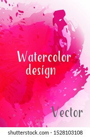 Vector watercolor background.Modern abstract background with splashes of watercolor paint. Template of design.  EPS 10.