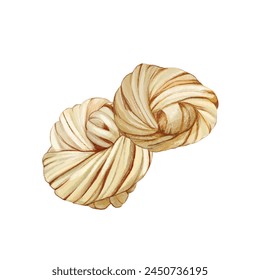 Vector watercolor baking. It can be used for card, postcard, menu. Chinese buns, Bread illustration