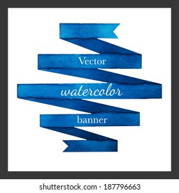 Vector watercolor banner. The template for your design.