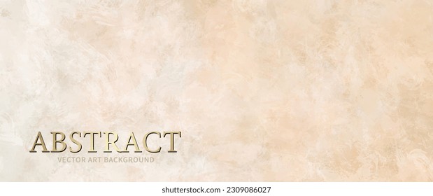 Textura beige de la acuarela vectorial. Ilustración vectorial abstracta dibujada a mano para el fondo. Plantilla de diseño. Superficie de grunge vintage. Vacío en blanco.