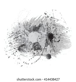 Vector watercolor. Black-white vector watercolor splashes drops and blot. Transparent shades and pure colors. watercolor splatter. 