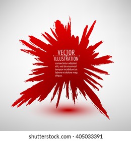 Vector watercolor blob. Abstract ink speech bubble. Hand drawn grunge illustration, isolated on white.