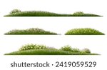 Vector watercolor blooming flower tree or forest side view isolated on white background for landscape and architecture drawing,elements for environment or and garden,shrub for section ,Set of floral