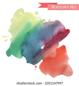 Vector watercolor blot. Abstract.