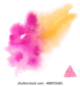 Vector watercolor blot. Hand drawn blot on white background for your design. Save the Date, postcard, banner, logo.