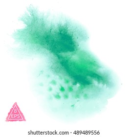 Vector watercolor blot. Hand drawn blot on white background for your design. Save the Date, postcard, banner, logo.