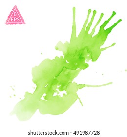Vector watercolor blot. Hand drawn blot on white background for your design. Save the Date, postcard, banner, logo.