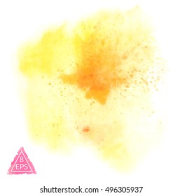 Vector watercolor blot. Hand drawn blot on white background for your design. Save the Date, postcard, banner, logo.