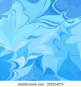 Vector Watercolor Blue Background. Abstract Art Hand Paint