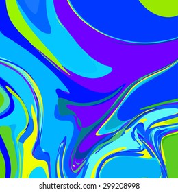 Vector Watercolor Blue Background. Abstract Art Hand Paint