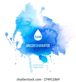 Vector watercolor blue background of the spots.
