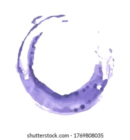 Vector watercolor, blue circle on a white background, stock illustration for design and decor, banner, template, postcard, card.