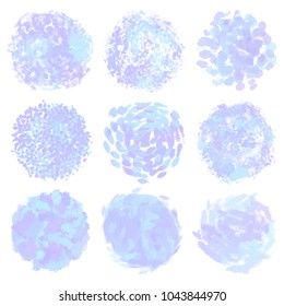 Vector watercolor blue  circle spot texture