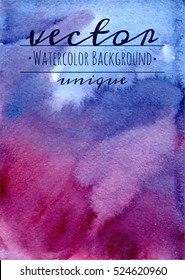 Vector Watercolor Blue Purple Pink Marble Background