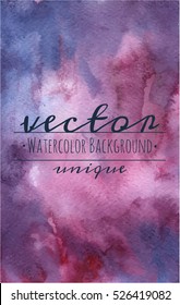 Vector Watercolor blue and purple splash background